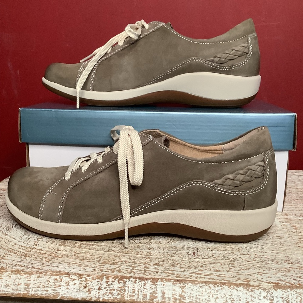 Aetrex Dana Lace-Up 9-9.5 Taupe Comfort Support Casual Sneakers Antimicrobial - Picture 10 of 14